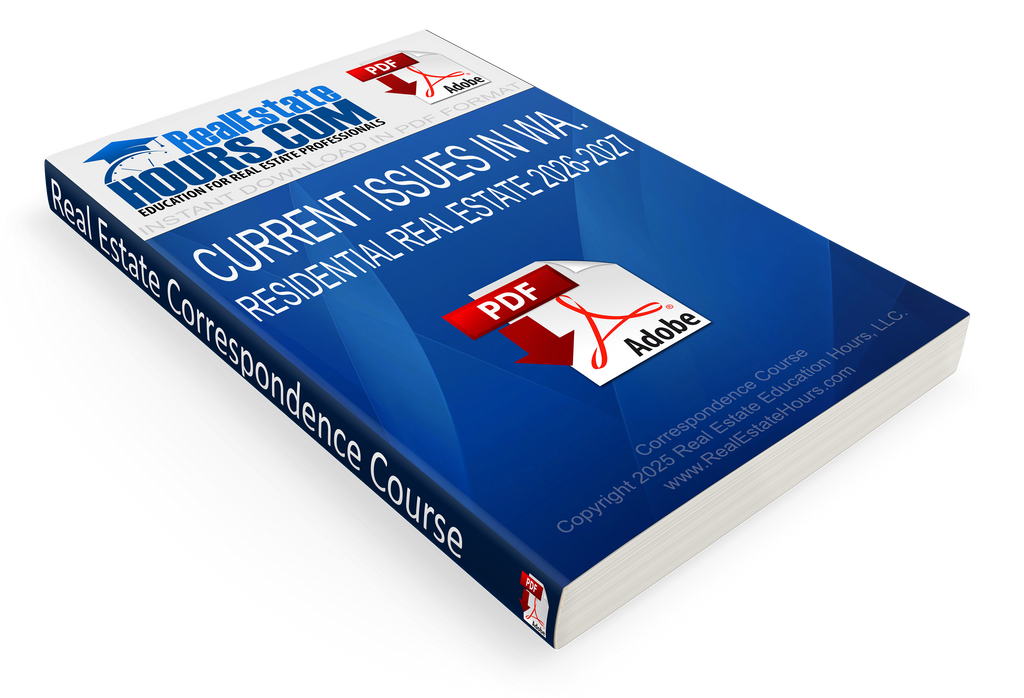 Current Issues in Washington Real Estate 2026-2027 (CORE) - Certified Washington State Real Estate Continuing Education 3 Clock Hour Course